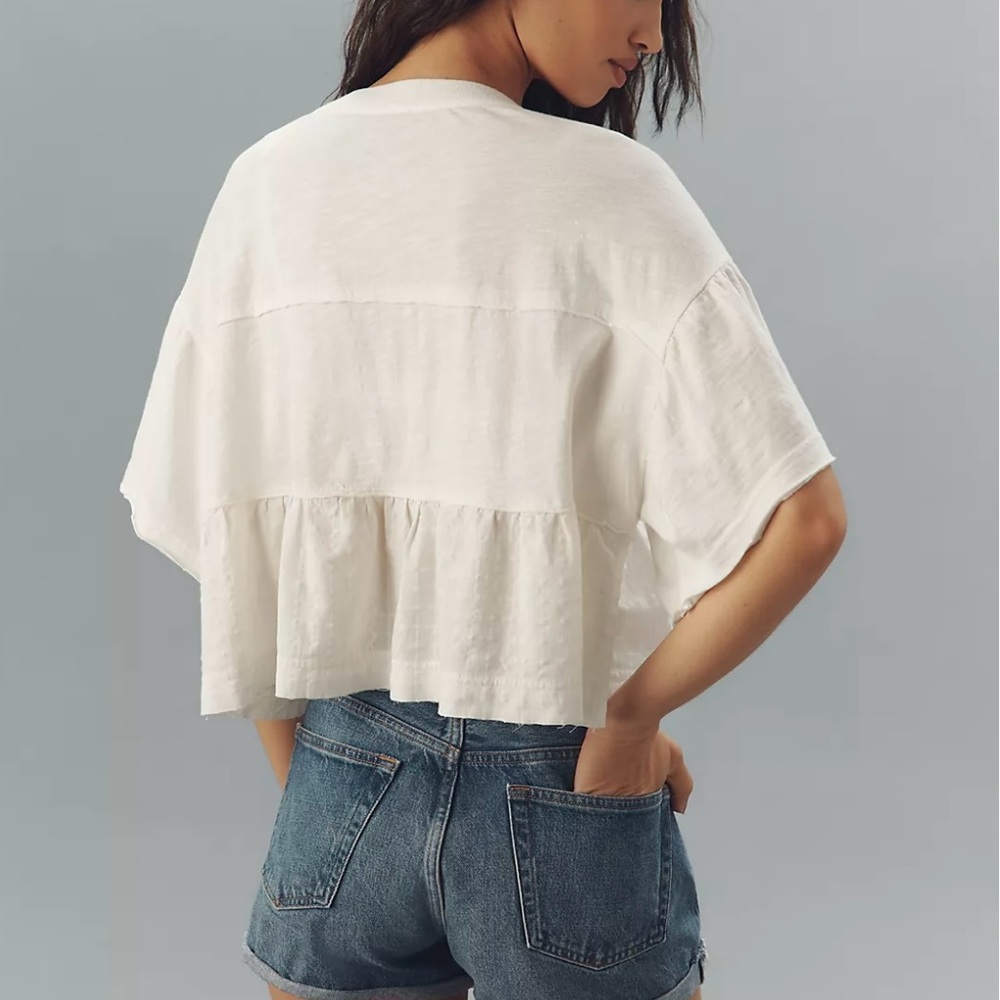 Pilcro Anthropologie  White Lace Detail Top nwt - Picture 4 of 15